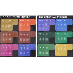 NUOBESTY 2025 Calendar Stickers Monthly Index Tabs Planner Adhesive Divider 1-12 Month Labels Page Marker Weekly Planner Stickers Adhesive Notepad Indexes Stickers for Planner Notebook