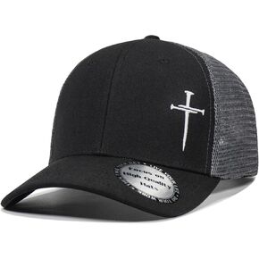 Christian Hats for Men Women,Jesus 3 Nail Cross Hat Christian Religious Gifts for Birthday/Christmas