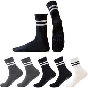 Gionforsy 5 Pairs Yoga Socks for Women Non Slip Pilates Socks Grip Socks for Barefoot Barre Ballet