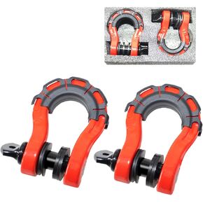 D Ring Shackles – 60,000 lbs Capacity, 3/4" D Rings Tow Shackle, 7/12" Pin & Washers – Securely Connect Tow Strap or Winch Rope for Truck