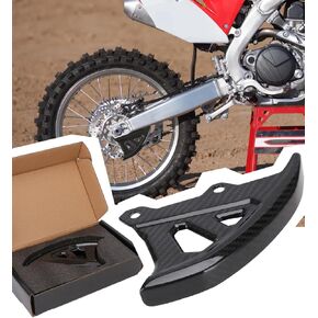 Real Carbon Fiber Motorcycle Rear Brake Disc Guard Protector For CR125R/250R 2002-2007, CRF250R/X 2004-2007, CRF450R 2002-2018 And More Dirt Bikes, BLACK