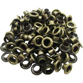 Amanaote 3mm Internal Hole Diameter Bronze Eyelets Grommets with Washer Self Backing Pack of 200 Sets