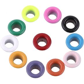 500PCS Metal Eyelets, 3mm Mixed Colors Eyelets for Fabric, Round Shape Eyelet Kit, Eyelets for Paper Crafts Scrapbooking Card Making Leather Clothes(No Grommets)