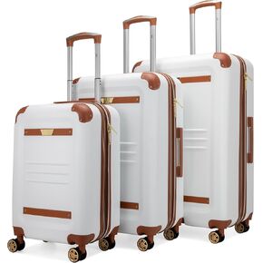Vintage 3 Piece Expandable Hard Spinner Luggage Set