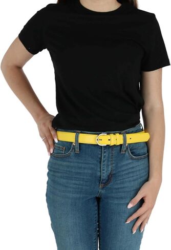 CTM® Women's Leather 1 1/8 Inch Dress Belt in Saudi Arabia