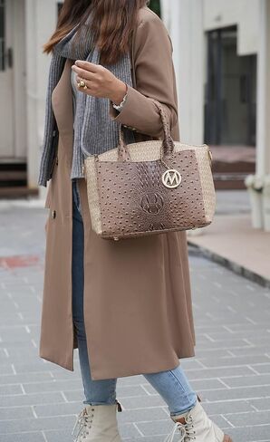 MKF Collection Tote Bag for Women, Vegan Leather Pocketbook Top-Handle Crossover Purse Handbag in Saudi Arabia
