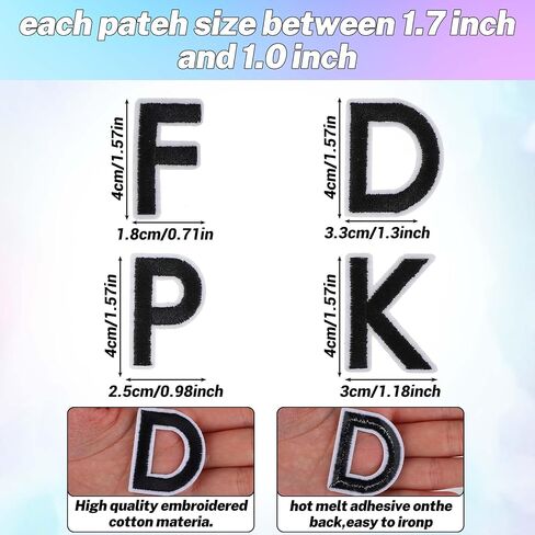 72Pcs Iron On Letters and Numbers Patchs with Ironed Adhesive, Alphabet Embroidered Patch A-Z Number 0-9 Custom Name Patch for Shirts, Jeans, Jackets, Socks, Bags, DIY Accessories(White) in Saudi Arabia