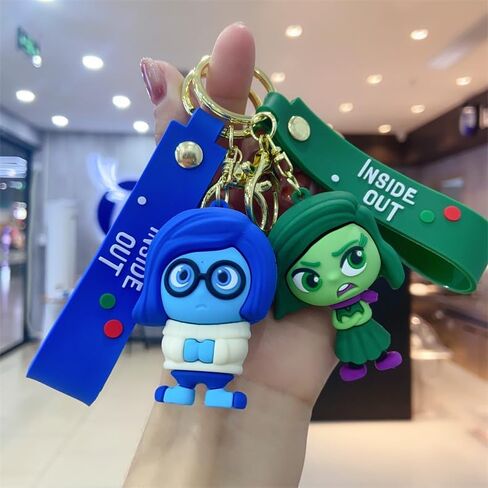 Inside Out 2 Figures Keychain Wristlet,Cute Backpack Bag KeyChain,Car Keychain,Key Ring Chain Bracelet For Women Men in Saudi Arabia