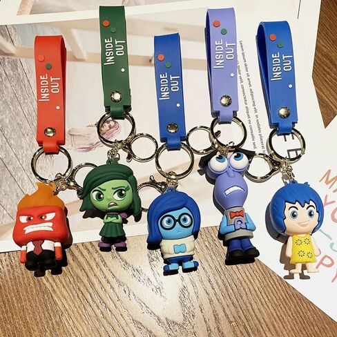 Inside Out 2 Figures Keychain Wristlet,Cute Backpack Bag KeyChain,Car Keychain,Key Ring Chain Bracelet For Women Men in Saudi Arabia