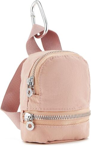 WOZEAH Mini Backpack Keychain for Women,Small Change Pouch Coin Purse with Zipper for Key Card Lipstick Headset Cosmetics Bag（N Pink） in Kuwait
