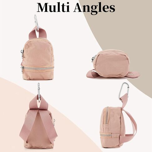 WOZEAH Mini Backpack Keychain for Women,Small Change Pouch Coin Purse with Zipper for Key Card Lipstick Headset Cosmetics Bag（N Pink） in Kuwait