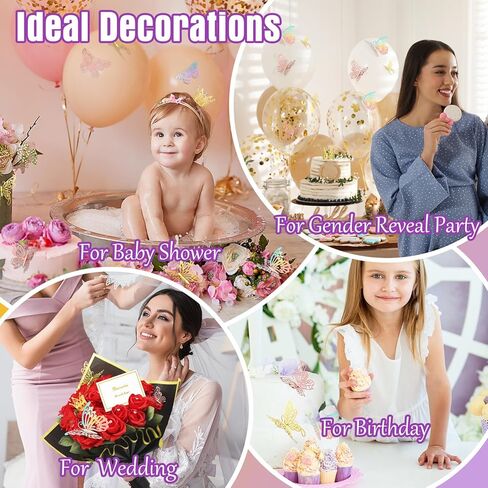 GGSTDDUP 235 قطعة من إكسسوارات باقة الزهور، 35 ورق تغليف الباقة، 6 تيجان ديكورات، 72 ديكور فراشة، 100 دبوس زهرة، 20 بطاقة هدايا وشريطين لحفلات الزفاف وأعياد الميلاد والتخرج in Kuwait