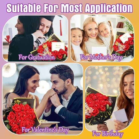 GGSTDDUP 235 قطعة من إكسسوارات باقة الزهور، 35 ورق تغليف الباقة، 6 تيجان ديكورات، 72 ديكور فراشة، 100 دبوس زهرة، 20 بطاقة هدايا وشريطين لحفلات الزفاف وأعياد الميلاد والتخرج in Kuwait