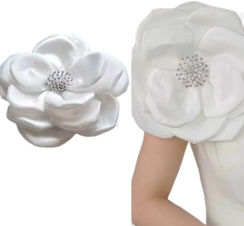 Big 3D Floral Lace Appliques Beaded flower Hairwear Beautiful Lace Patches Brooch Pin Dress Blouse Dress Hat Decoration(Black) in Saudi Arabia