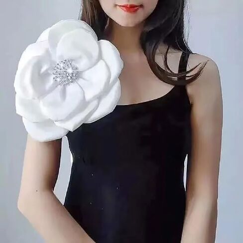 Big 3D Floral Lace Appliques Beaded flower Hairwear Beautiful Lace Patches Brooch Pin Dress Blouse Dress Hat Decoration(Black) in Saudi Arabia