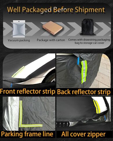 Sedan Car Cover Waterproof All Weather Custom Fit for Civic/Corolla Full Exterior Heavy Duty Car Covers Snow Hail Protector Car Cover Sun Uv Protection Outdoor/Indoor Car Cover with Zipper in Saudi Arabia