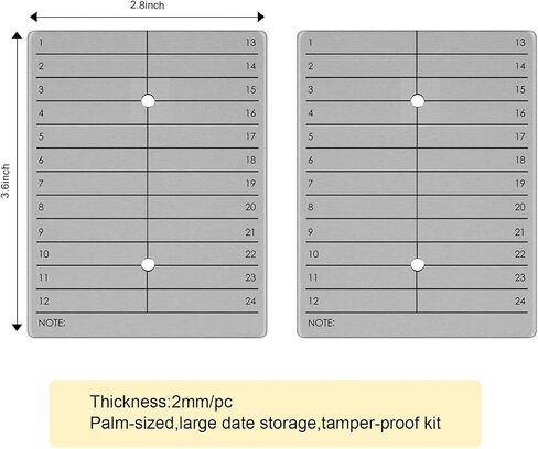 Crypto Wallet Cold Storage Metal Stamp Bitcoin Seed Phrase Storage Compatible with Hardware Wallets,2 Plates&1 Letter Stamps Set in Saudi Arabia