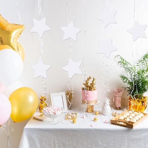 MixTeach 200 Pcs White Star Cutouts 4 Inch Paper Star Shapes Die Cut White Double Sided Paper Star Classroom Decoration for Bulletin Board DIY Kids School Craft Projects Party Wall Decoration in Saudi Arabia
