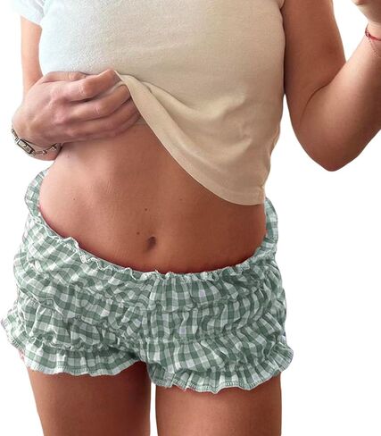NUFIWI Women Leopard Bloomer Shorts Elastic Waist Ruffle Frill Pajamas Lounge Shorts Sexy Cheetah Print Micro Shorts Bottoms in Saudi Arabia