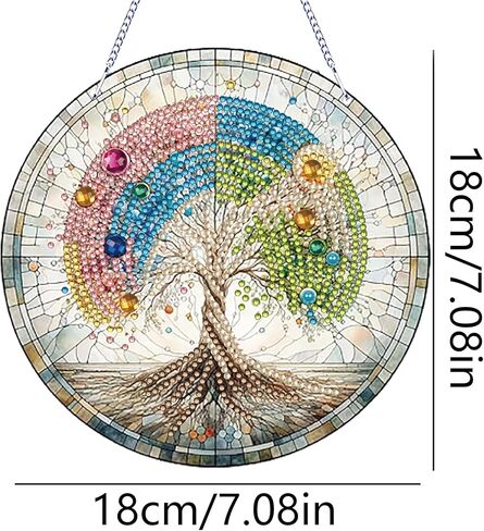 RIMILIE الماس الفن اللوحة قلادة مجموعات 5D الماس الفن اللوحة الفن شنقا عدة عيد الميلاد ثلج DIY الماس الكريستال نافذة قلادة عدة للبالغين هدية جدار ديكور المنزل in Kuwait