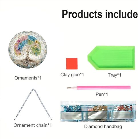 RIMILIE الماس الفن اللوحة قلادة مجموعات 5D الماس الفن اللوحة الفن شنقا عدة عيد الميلاد ثلج DIY الماس الكريستال نافذة قلادة عدة للبالغين هدية جدار ديكور المنزل in Kuwait