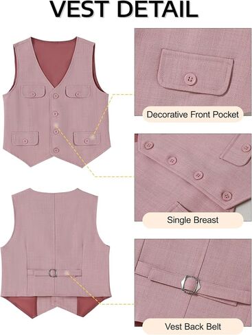 WESIDOM Boy Clothes Suit Formal Dress Shirt+Vest+Bowtie+Suspender Pants Kids Tuxdeo Gentleman Wedding Party Outfits Set in Saudi Arabia