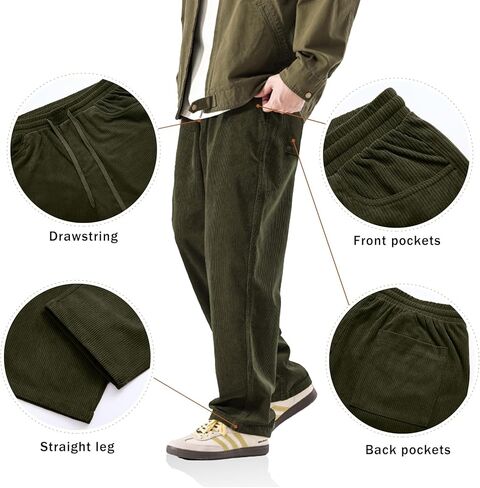 سراويل قصيرة للرجال فضفاضة واسعة الساق فضفاضة تناسب الرباط مرونة الخصر Sweatpants السراويل خمر in Kuwait