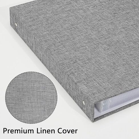 Vienrose Scrapbook 12x12 Inch Large 3 Ring Binder Photo Album, Linen Cover DIY Scrap Book with 30 Sheets Plastic Sleeves 60 Pages Blank White Inner Pages for Wedding Birthday Baby Travel Pink in Kuwait