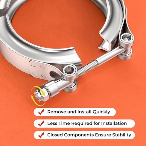 3 Inch V Band Clamp 304 Stainless Steel, for Turbo Exhaust Downpipe, Racing Ford Pickup Truck Exchange Exhaust Systems in Saudi Arabia