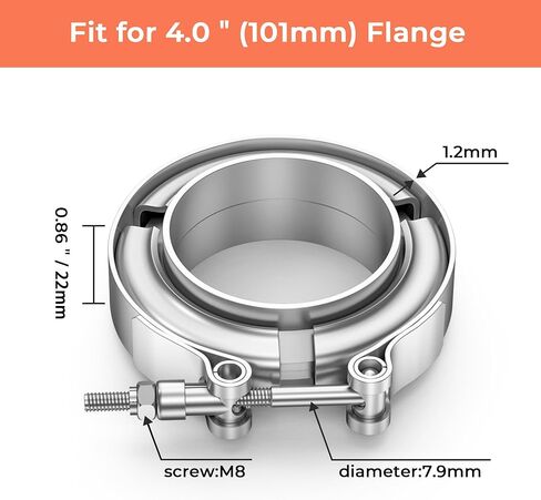 3 Inch V Band Clamp 304 Stainless Steel, for Turbo Exhaust Downpipe, Racing Ford Pickup Truck Exchange Exhaust Systems in Saudi Arabia