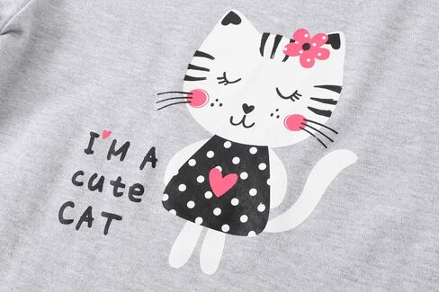 CYCHELRY Cute Cat Pajamas for Girls Size 12-18 Big Kids Long Sleeve and Pant Teens PJS Clothes Sleepwear 2PCS Set in Kuwait