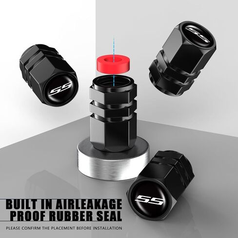 4PCS Tire Valve Stem Caps Compatible with Chevy Camaro SS Auto Accessories, Aluminum Tire Valve Cap Set, Corrosion Resistant, Universal Stem Covers for Cars Trucks Motorcycles SUVs Bikes in Saudi Arabia