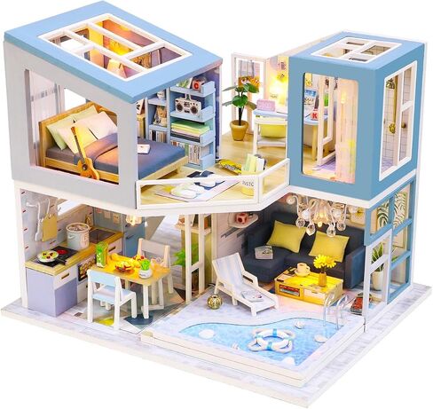 Miniature House Kit, Doll House Kit, Miniature Kit, DIY Mini House for Adult, Holidays in Hawaii in Kuwait