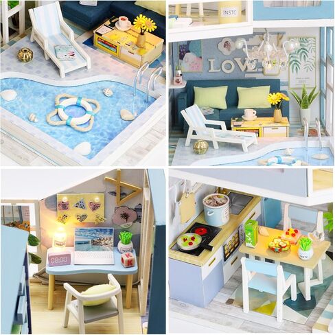 Miniature House Kit, Doll House Kit, Miniature Kit, DIY Mini House for Adult, Holidays in Hawaii in Kuwait