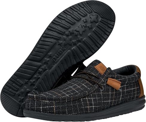 Hey Dude Wally Plaid Navy Size 11 | Men’s Shoes | Men's Slip-on Loafers | Comfortable & Light-Weight in Saudi Arabia