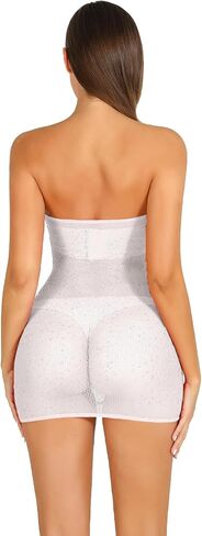 المرأة مثير شبكة صيد السمك ارتداءها حجر الراين فستان شبكي البريق حزام تمتد قميص نوم الماس Bodystocking للنساء in Kuwait