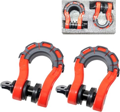 D Ring Shackles – 60,000 lbs Capacity, 3/4" D Rings Tow Shackle, 7/12" Pin & Washers – Securely Connect Tow Strap or Winch Rope for Truck in Kuwait