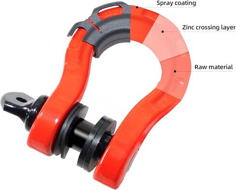 D Ring Shackles – 60,000 lbs Capacity, 3/4" D Rings Tow Shackle, 7/12" Pin & Washers – Securely Connect Tow Strap or Winch Rope for Truck in Kuwait
