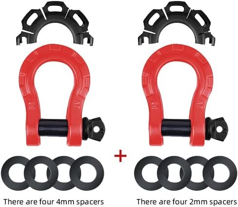 D Ring Shackles – 60,000 lbs Capacity, 3/4" D Rings Tow Shackle, 7/12" Pin & Washers – Securely Connect Tow Strap or Winch Rope for Truck in Kuwait