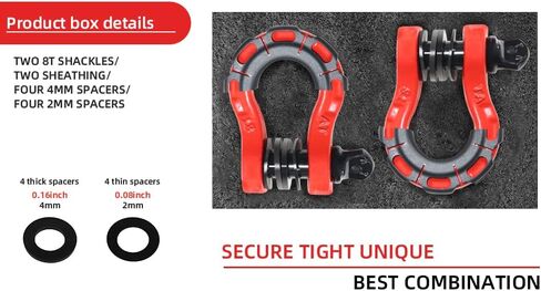 D Ring Shackles – 60,000 lbs Capacity, 3/4" D Rings Tow Shackle, 7/12" Pin & Washers – Securely Connect Tow Strap or Winch Rope for Truck in Kuwait