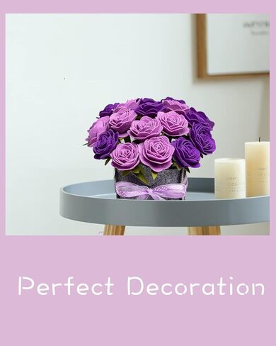 BAZIMA DIY Felt Flower Art Craft Kit,Felt Rose and Lavender Kit, Floral Gifts,Arrange Pre-Cut Felt Flowers and Foliage in Kuwait
