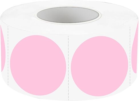 Removable Labels, 1 Inch Colored Dot Stickers, Waterproof Circle Color Stickers, Writable Garage Sale Stickers Price Tags Stickers, Suitable for Laser and Inkjet Printable (500Pcs, Pink) in Kuwait