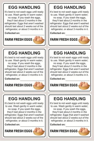 Farm Fresh Egg Handling Instruction Sticker, 2 inch, 300pcs, Kraft Paper, Brown, Removable, Easy to Write in Saudi Arabia