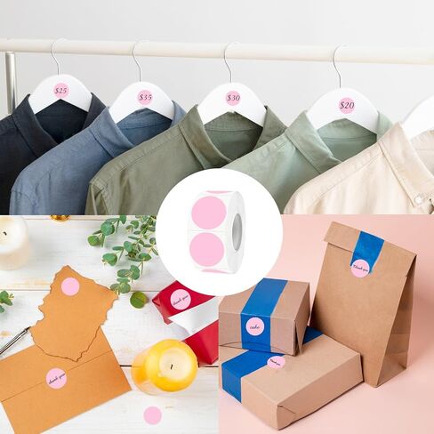 Removable Labels, 1 Inch Colored Dot Stickers, Waterproof Circle Color Stickers, Writable Garage Sale Stickers Price Tags Stickers, Suitable for Laser and Inkjet Printable (500Pcs, Pink) in Kuwait