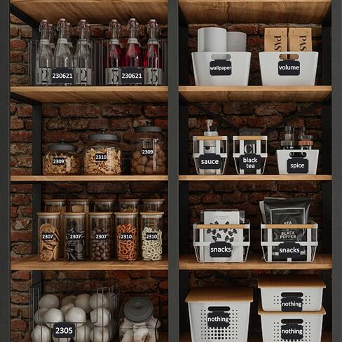 12 قطعة من ملصقات السلة مع 24 ملصقًا من مادة PVC و2 علامات طباشير بيضاء، ملصقات بلاستيكية قابلة للمسح وقابلة للإزالة ومشبك على ملصقات السبورة للألعاب وصناديق تخزين قماش مخزن المطبخ in Kuwait