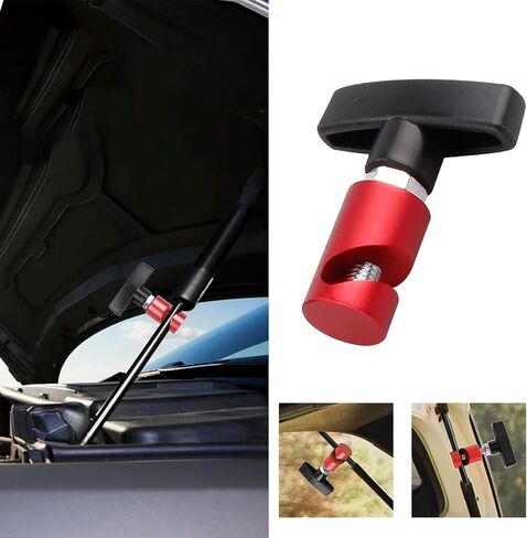 Pack-2 Car Hood Support Rod Fixing Tool, 2.51" x 2.75" Lift Rod Anti-Pinch Safety Device, Trunk Air Pressure Rod Anti-Slip Anti-Shaking Retainer, Universal Accessories for Cars (Red) in Saudi Arabia
