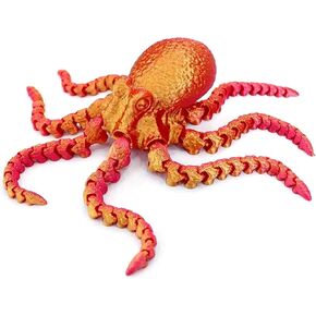 3D Printed Octopus Animals Toy, Octopus Fidget Toy for Autism ADHD 3D Printed Gift DIY Creative Ornament Articulated Dragon Toys Home Decor for Christmas… (Purple)