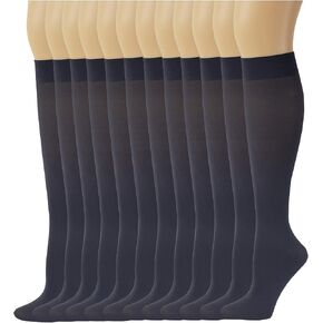 Sumona 12 Pairs Pack Women Opaque Stretchy Spandex Trouser Socks