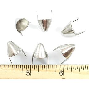 Nailheads Spots Studs 2 Prong Round Cone-Shaped 1/2"; Steel with Nickel Finish; 100 Pcs