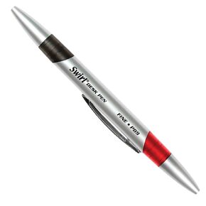 J.R. Moon Pencil JRMP89 Swirl Ink Pens Combo, 0.5" Height, 1.8" Wide, 7" Length, Red/Black (12 Count)